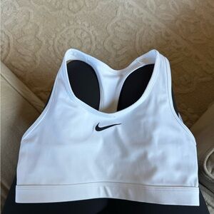 Nike Women's White and Black Sports Bra